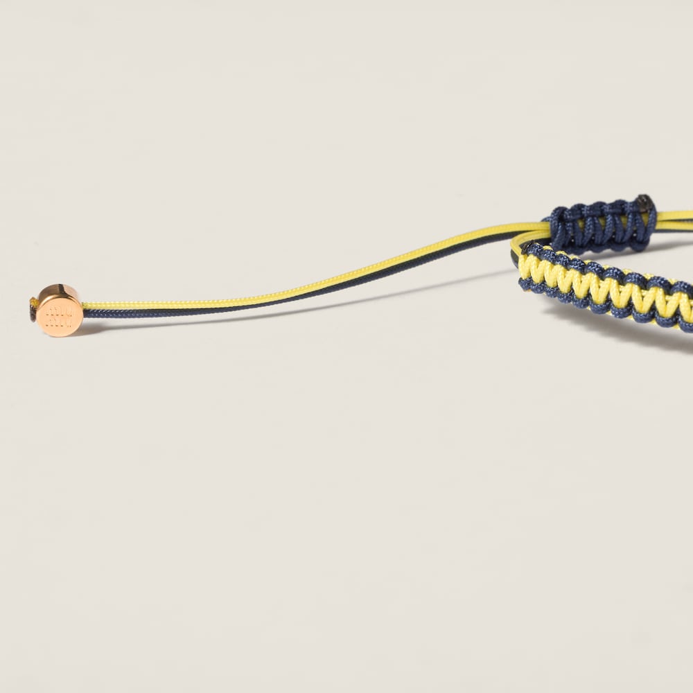 Miu Miu Cotton and metal bracelet Gold / Lemon / Blue