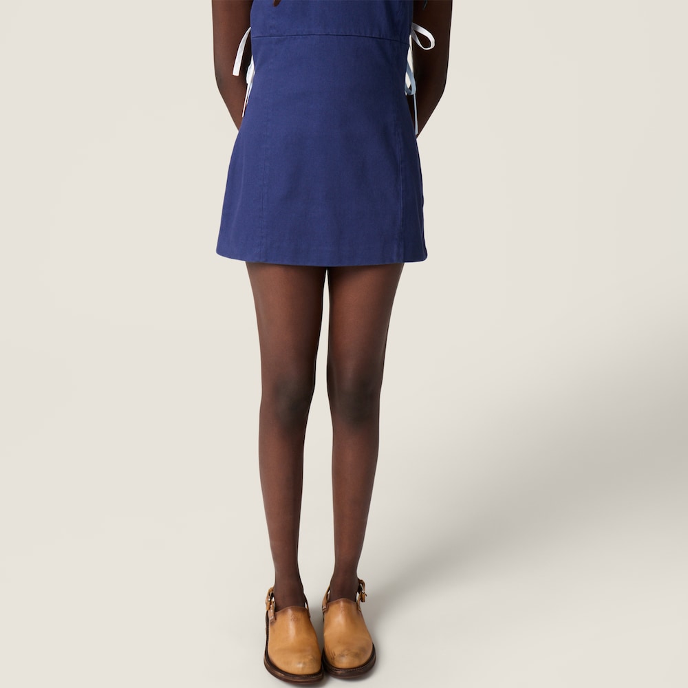 Miu Miu Garment-dyed gabardine mini-dress Ink Blue