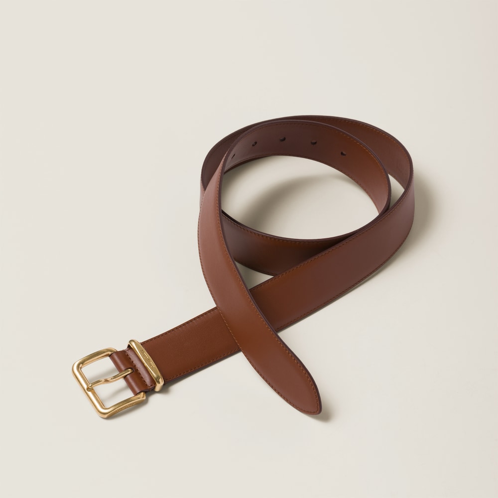Miu Miu Leather belt - Tobacco