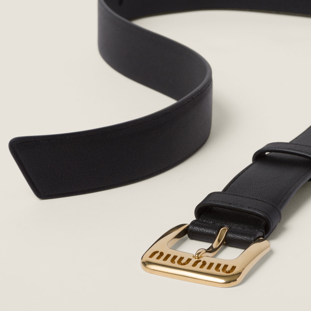 Miu Miu Nappa leather belt - Black