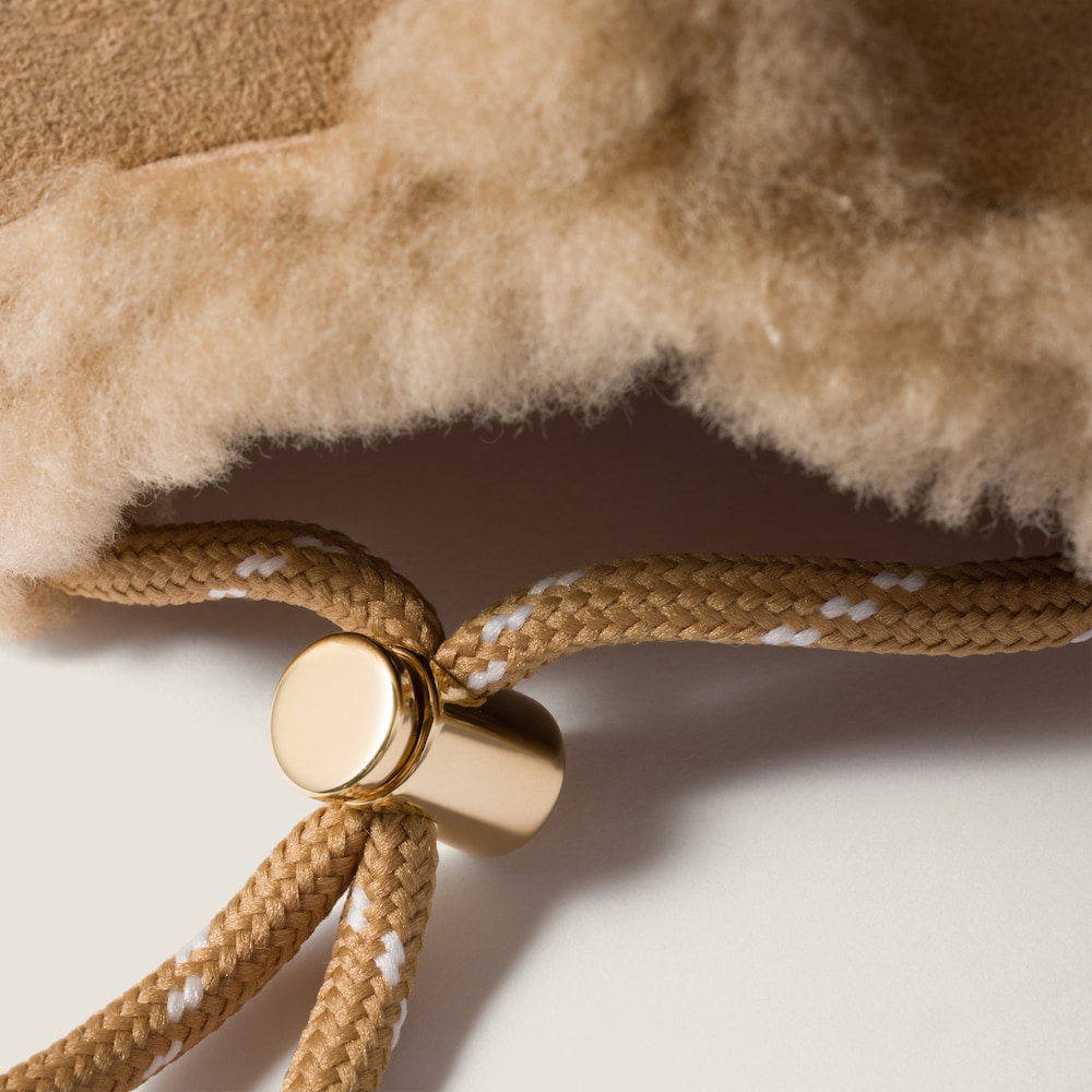 Miu Miu Shearling baseball cap - Sand Beige