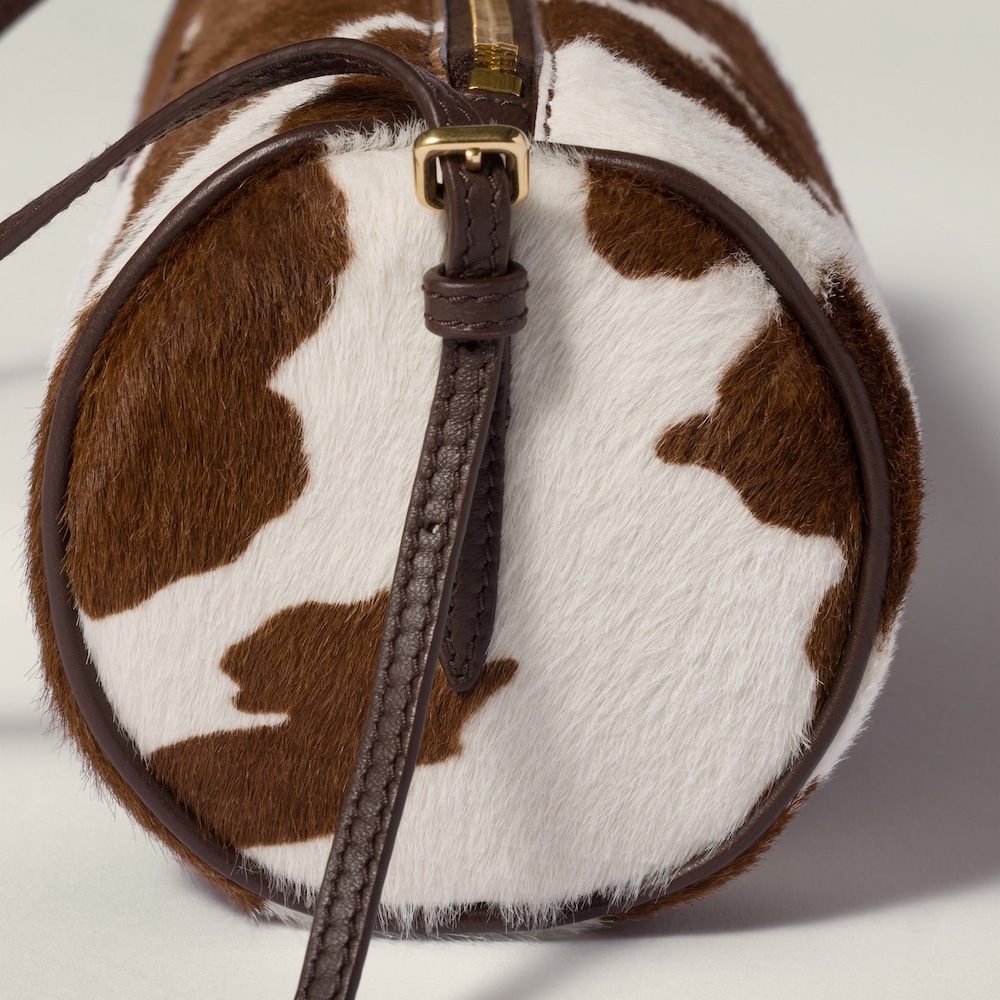 Miu Miu Printed leather pouch - White/Burnt Sienna