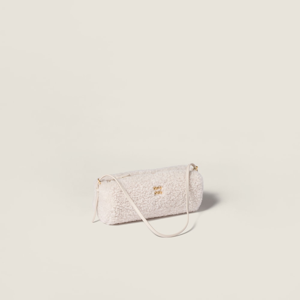 Miu Miu Shearling Pouch - Ivory