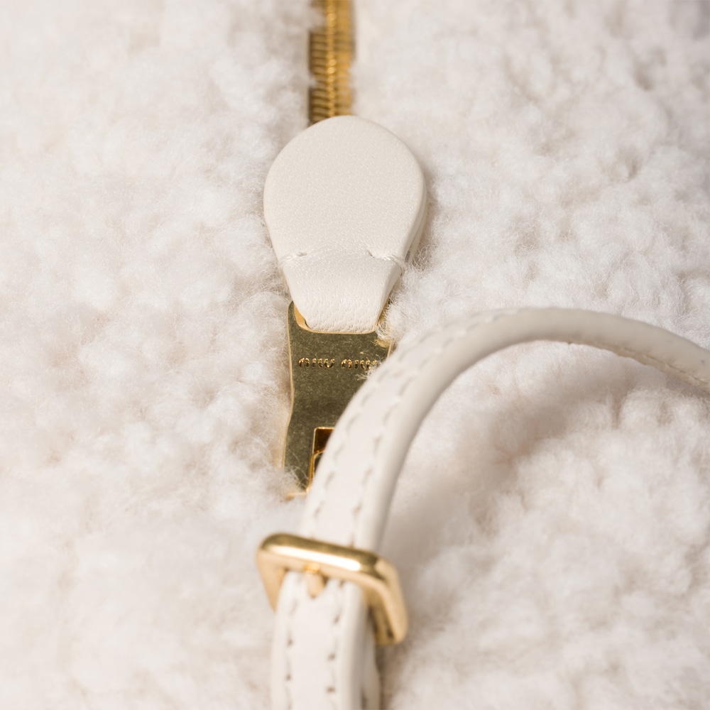 Miu Miu Shearling Pouch - Ivory