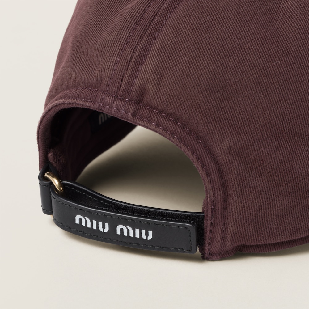 Miu Miu Drill baseball cap - Amaranth Red/Maize Yellow