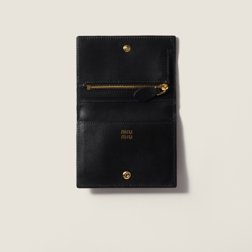 Miu Miu Printed leather envelope card holder Honey