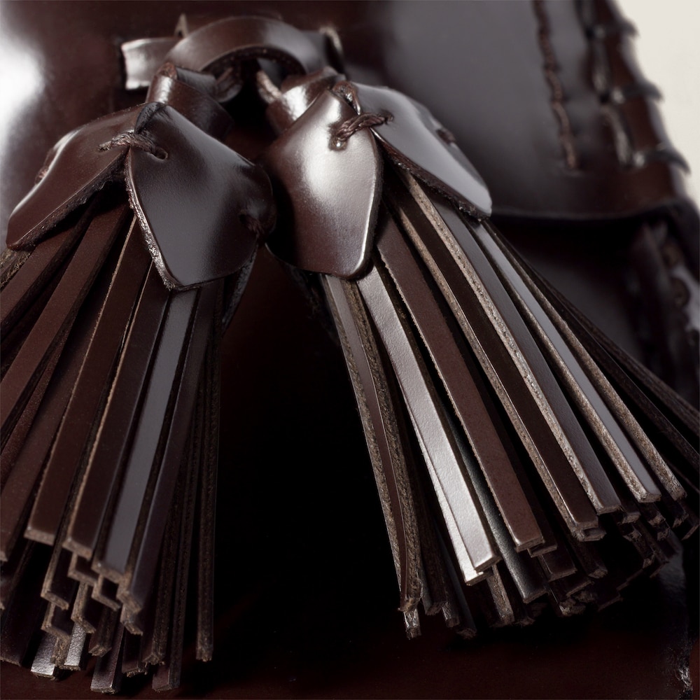 Miu Miu Tassel loafers in polished leather Dark Brown