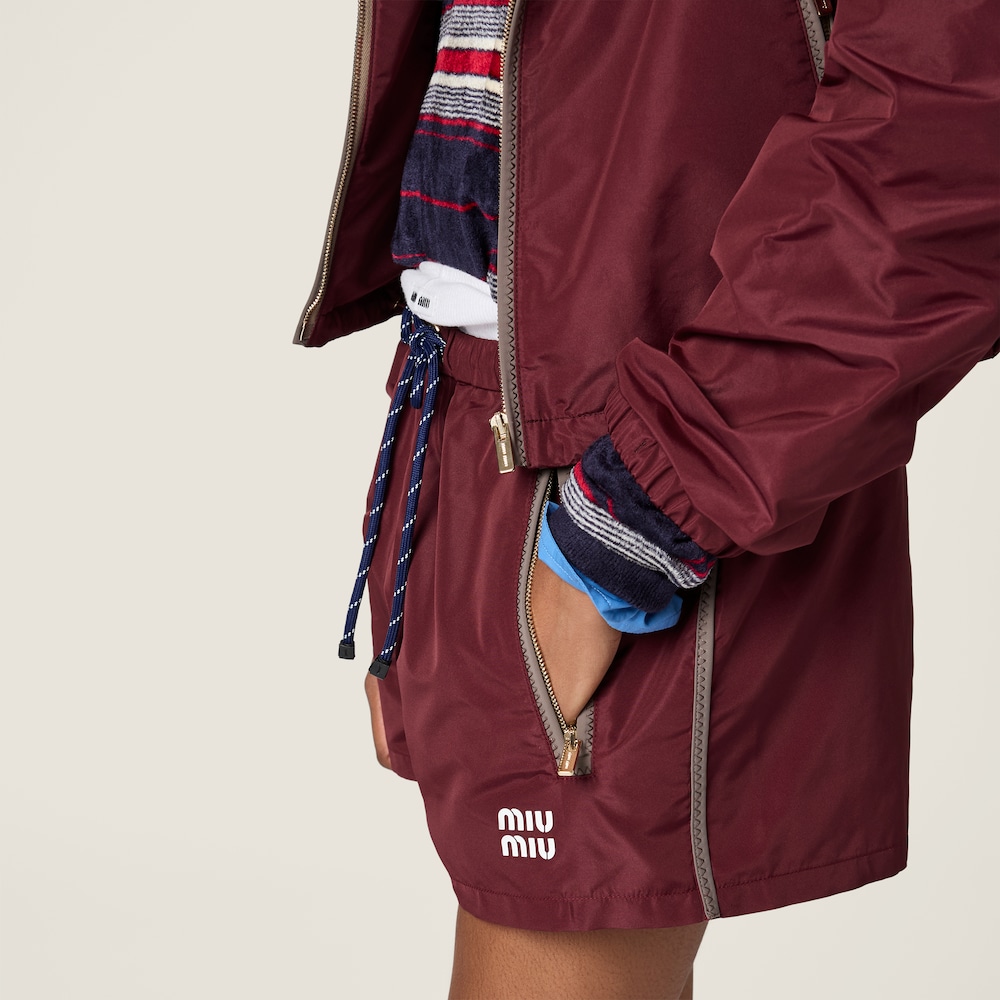 Miu Miu Technical fabric shorts Amaranth Red / Maize Yellow