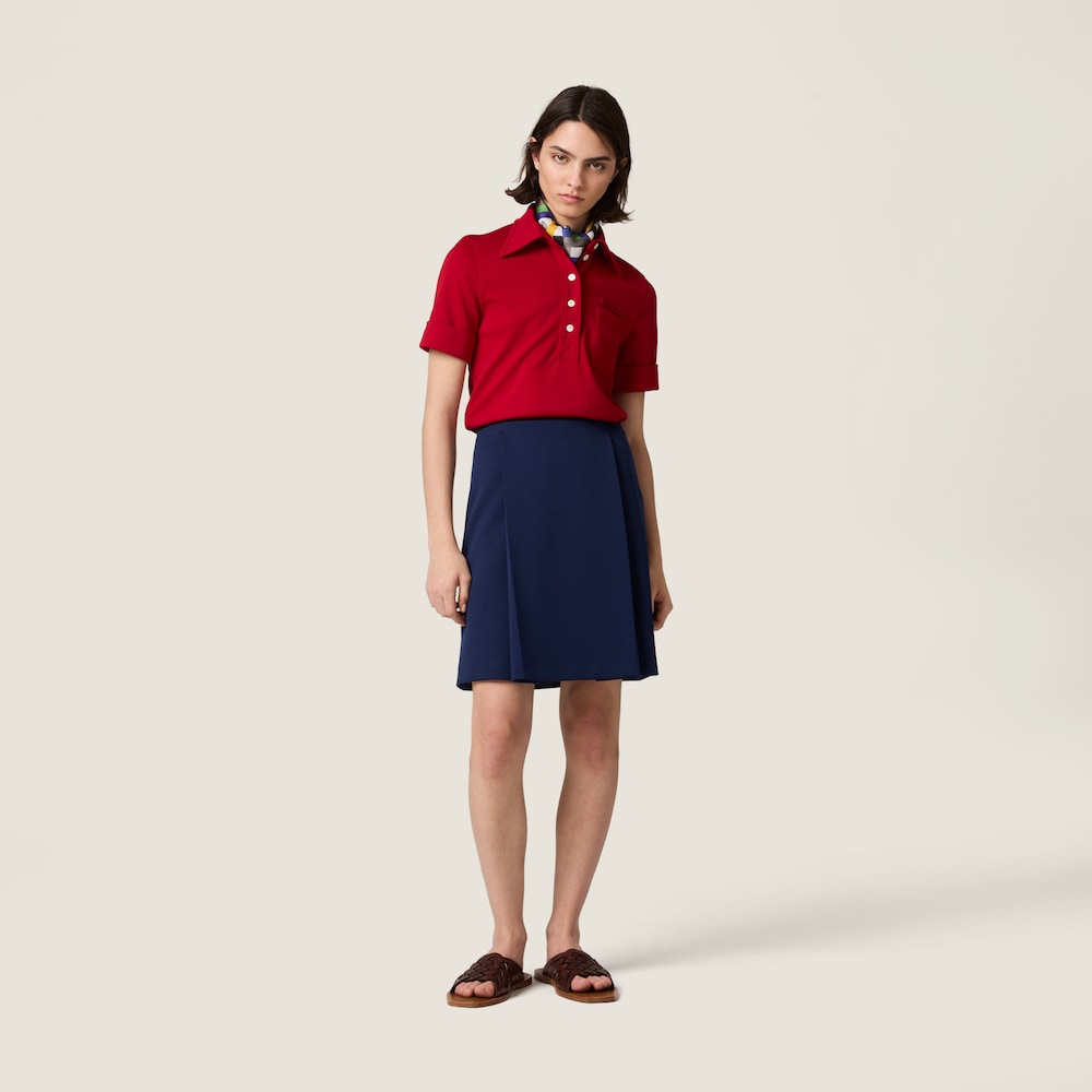 Miu Miu Technical jersey polo shirt Ruby Red