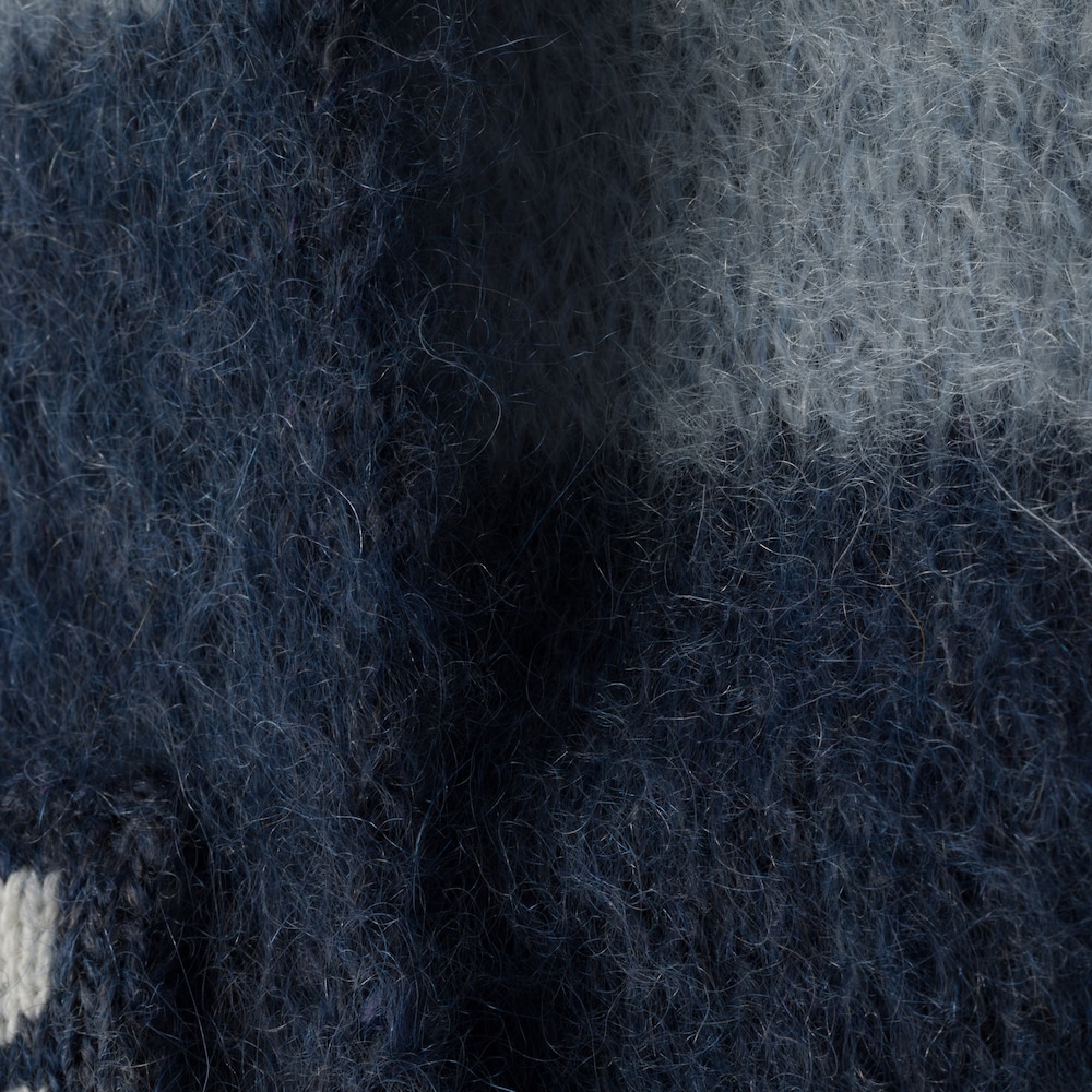 Miu Miu Wool scarf with fringes - Blue/Sky Blue