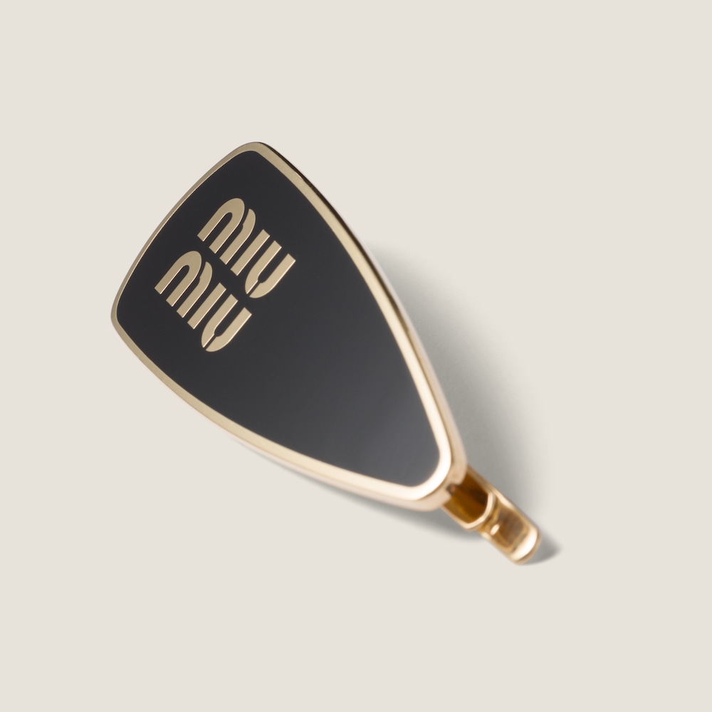 Miu Miu Enameled metal hair clip - Black