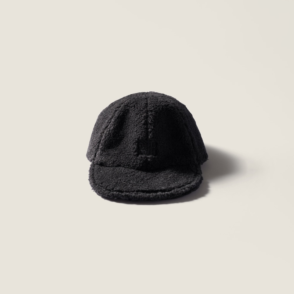 Miu Miu Fleece baseball cap - Anthracite /Yellow