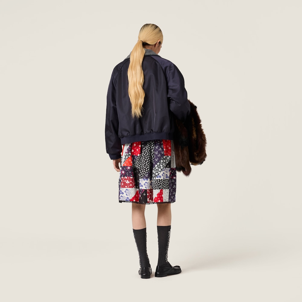 Miu Miu Patchwork poplin skirt Multicolored