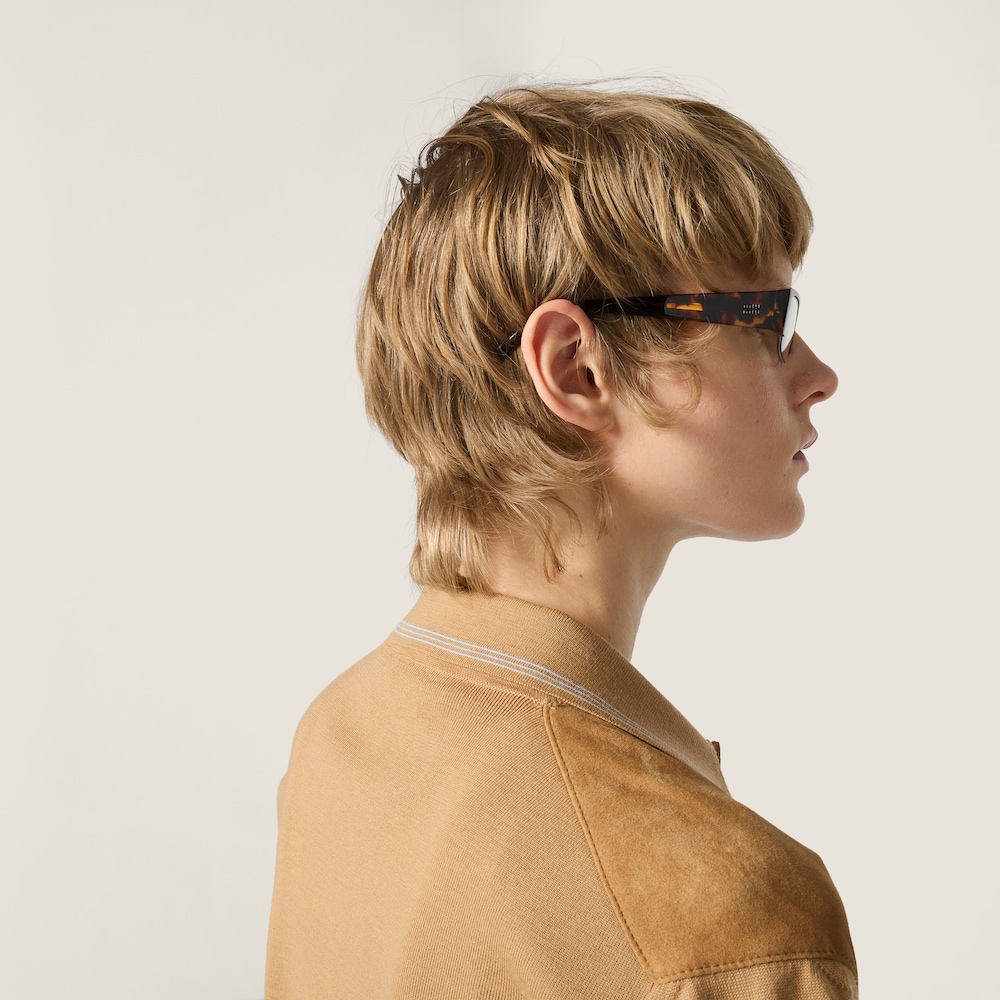 Miu Miu Wool and suede shirt Camel Brown