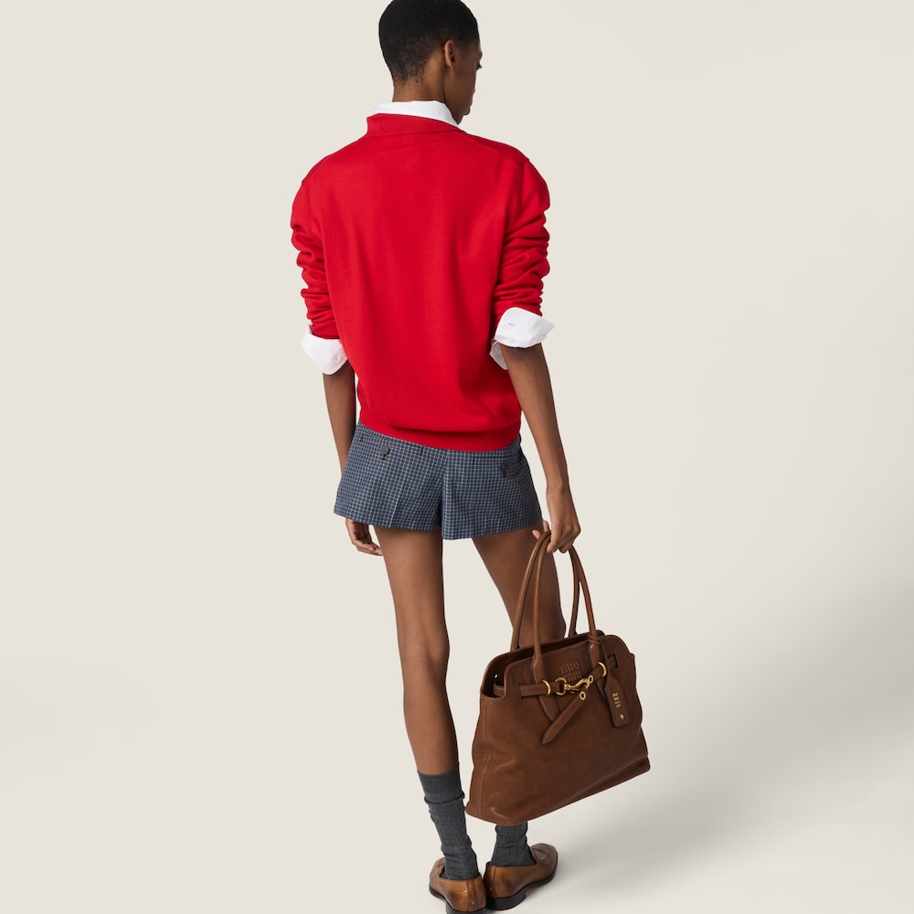 Miu Miu Wool knit polo shirt Red