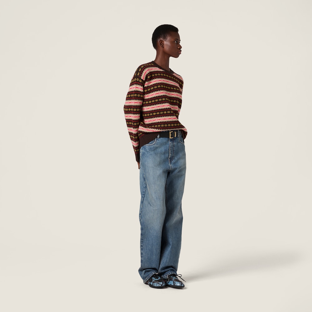 Miu Miu Wool crew-neck sweater Dark Brown