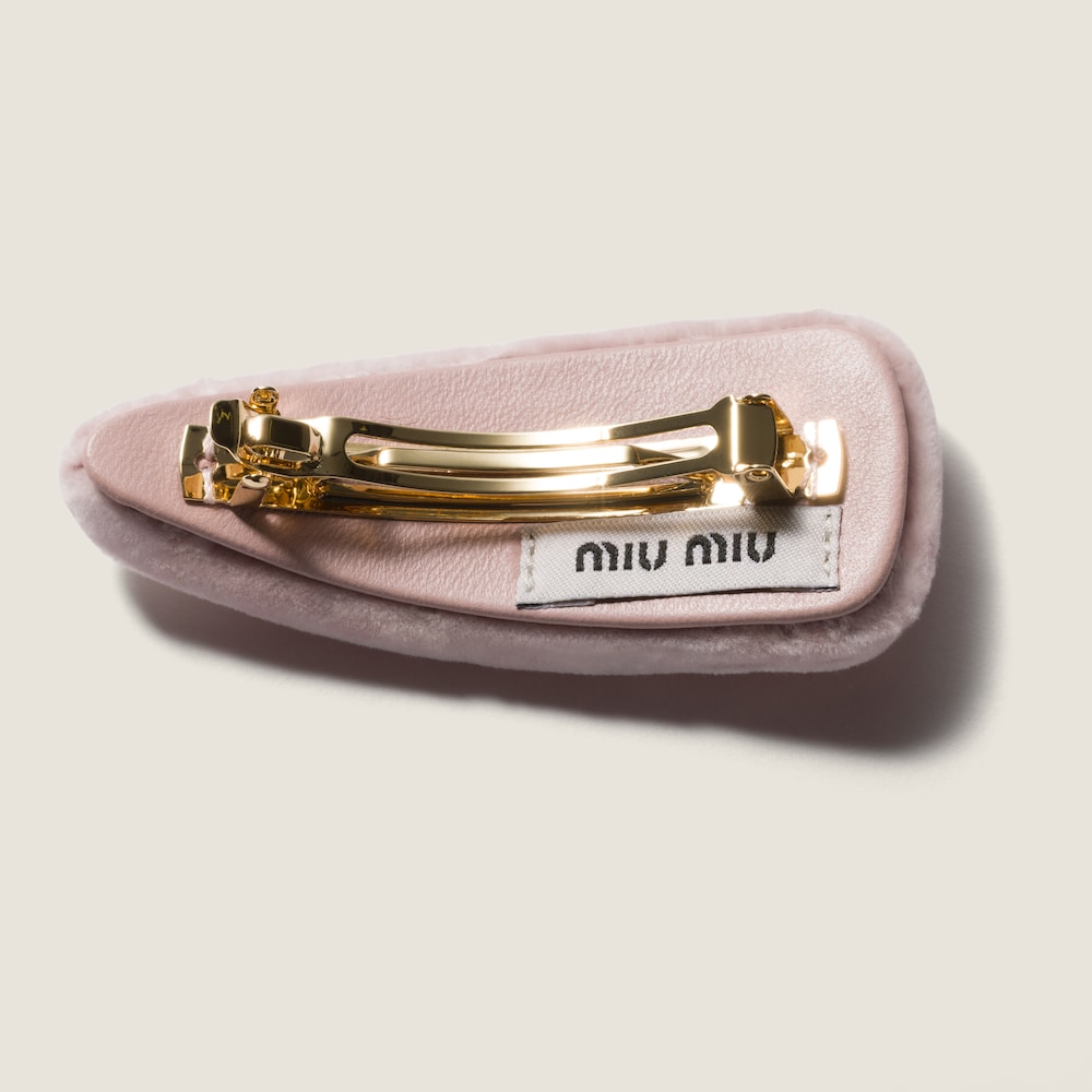 Miu Miu Velvet hair clip - Alabaster Pink