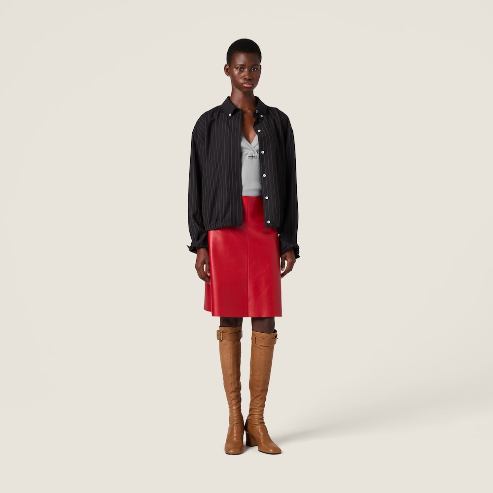 Miu Miu Pinstriped blouson jacket Navy