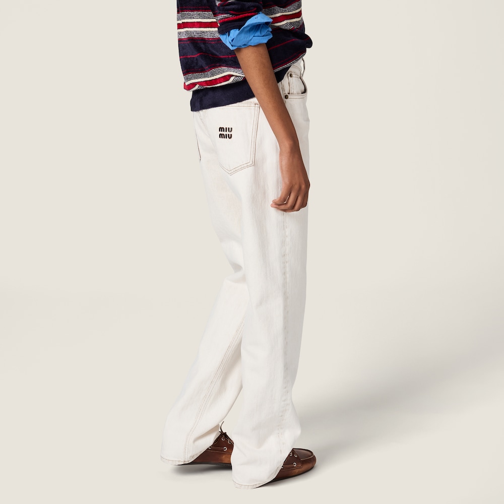 Miu Miu Five-pocket denim jeans White