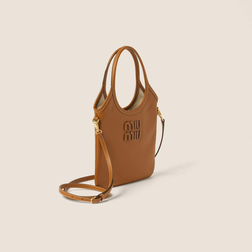 Miu Miu Ivy leather handbag Cognac