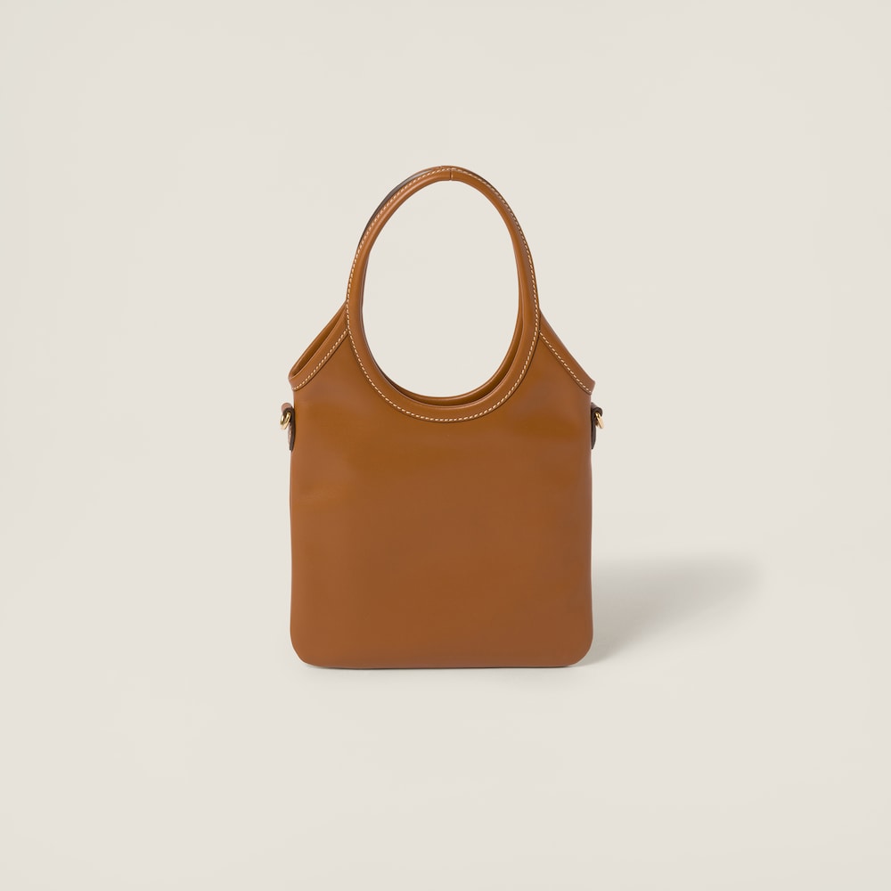 Miu Miu Ivy leather handbag Cognac