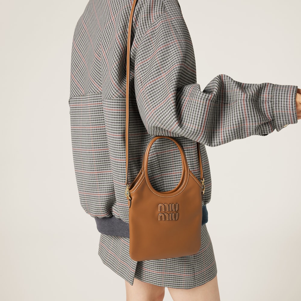 Miu Miu Ivy leather handbag Cognac