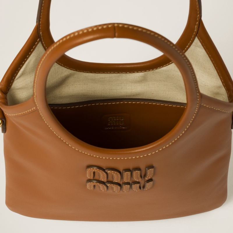 Miu Miu Ivy leather handbag Cognac