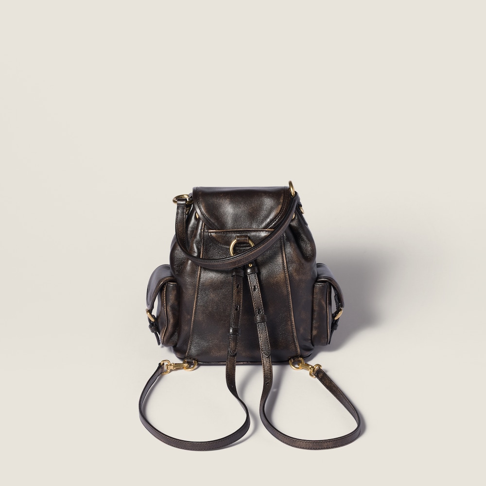Miu Miu Leather backpack Coffee