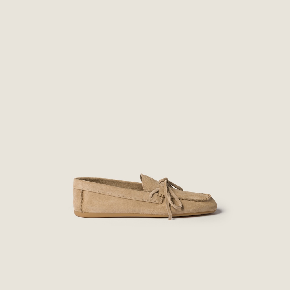 Miu Miu Suede loafers Desert Beige