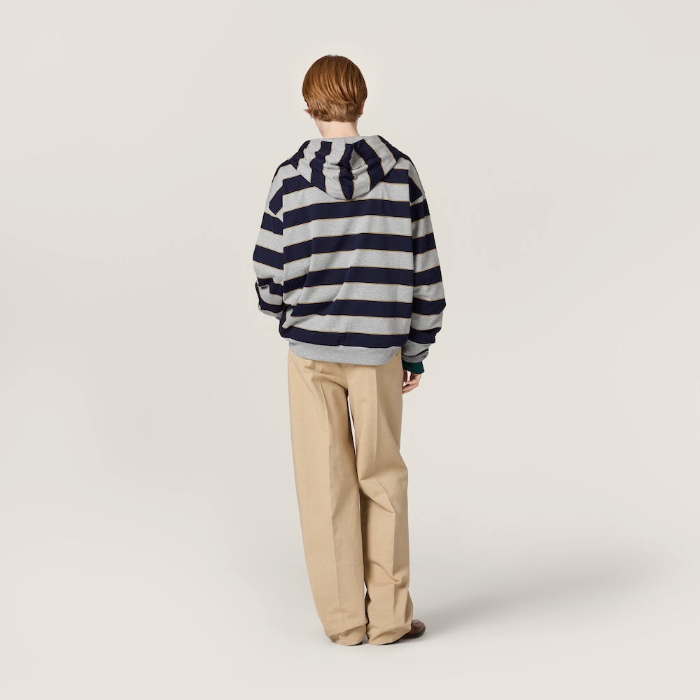 Miu Miu Striped jersey hoodie Blue / Grey