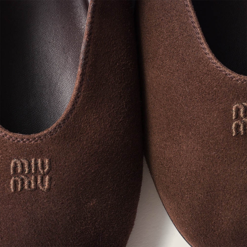Miu Miu Suede ballerinas Dark Brown