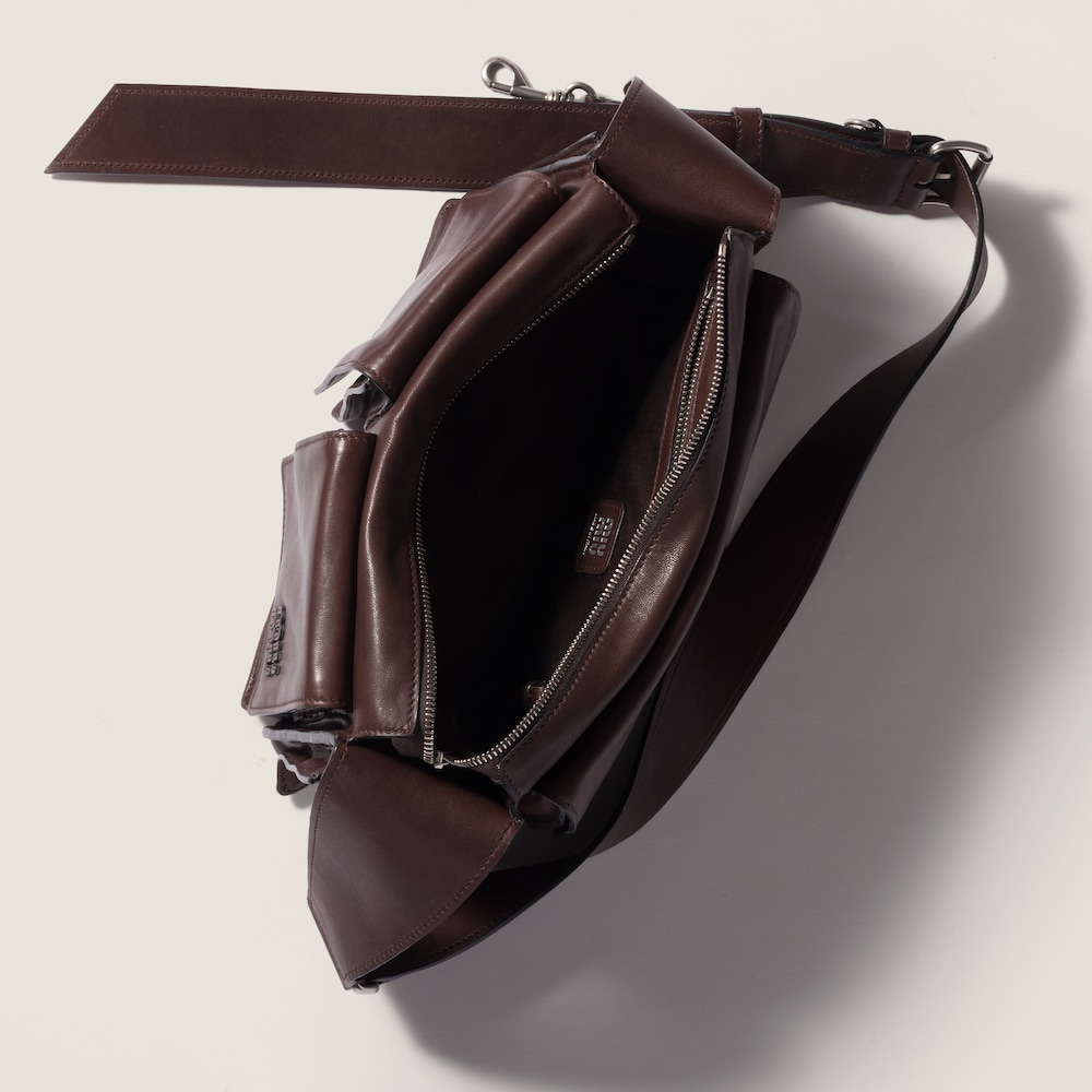 Miu Miu Utilitaire nappa leather shoulder bag Sienna