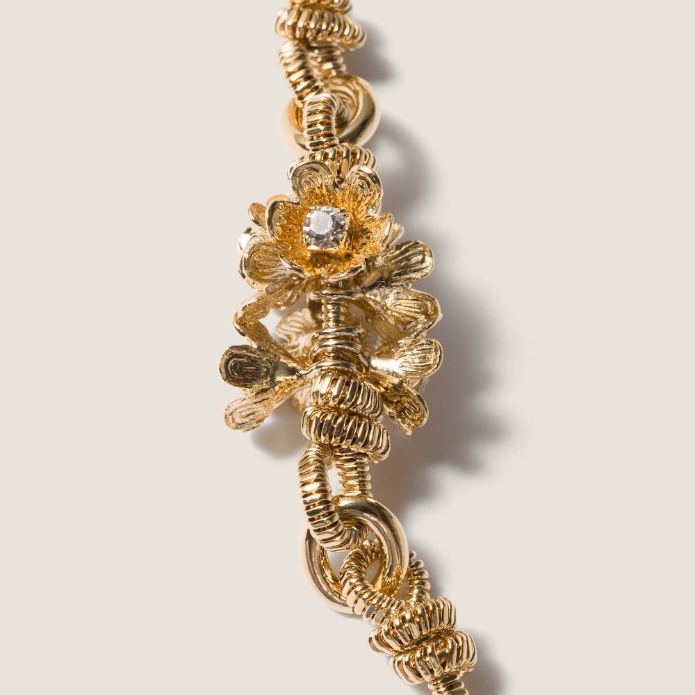 Miu Miu Metal necklace with crystals Gold / Crystal