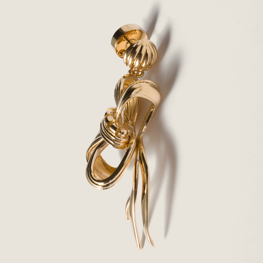 Miu Miu Metal bow earrings Gold