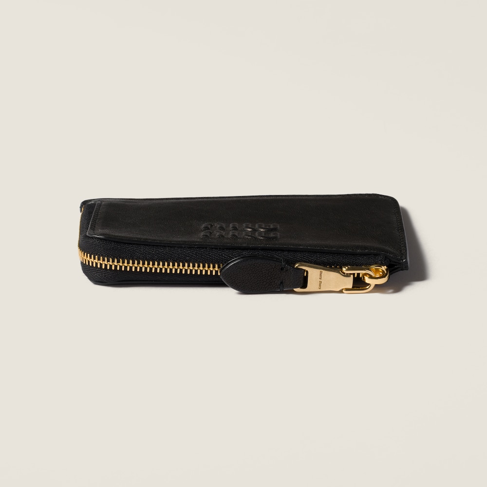 Miu Miu Nappa leather envelope card holder Black