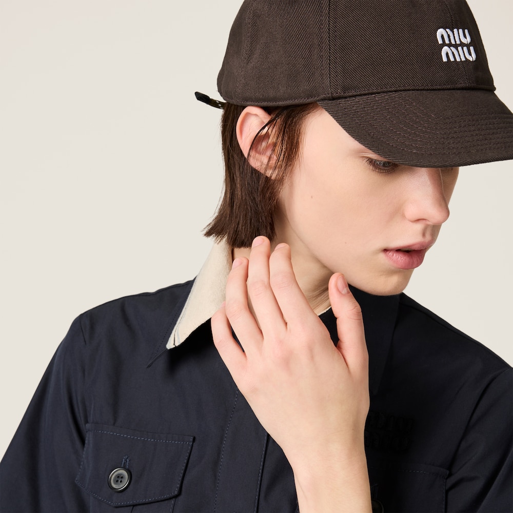 Miu Miu Denim baseball cap - Dark Brown/Iris