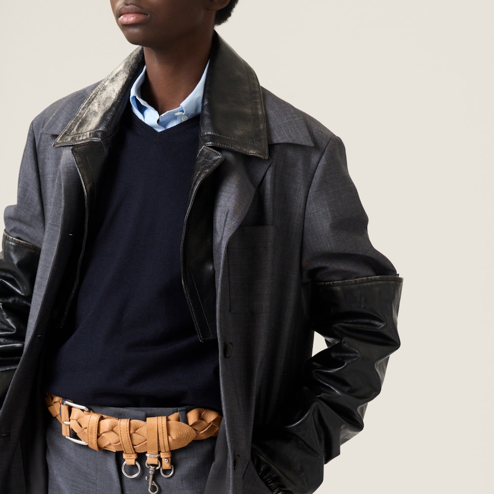 Miu Miu Wool polo sweater Blue / Grey