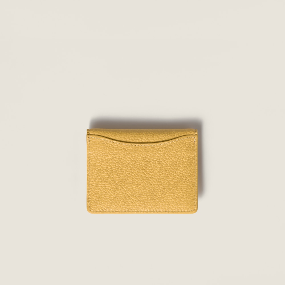 Miu Miu Leather card holder Yellow
