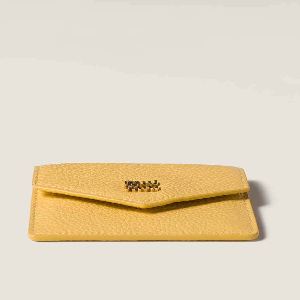 Miu Miu Leather card holder Yellow