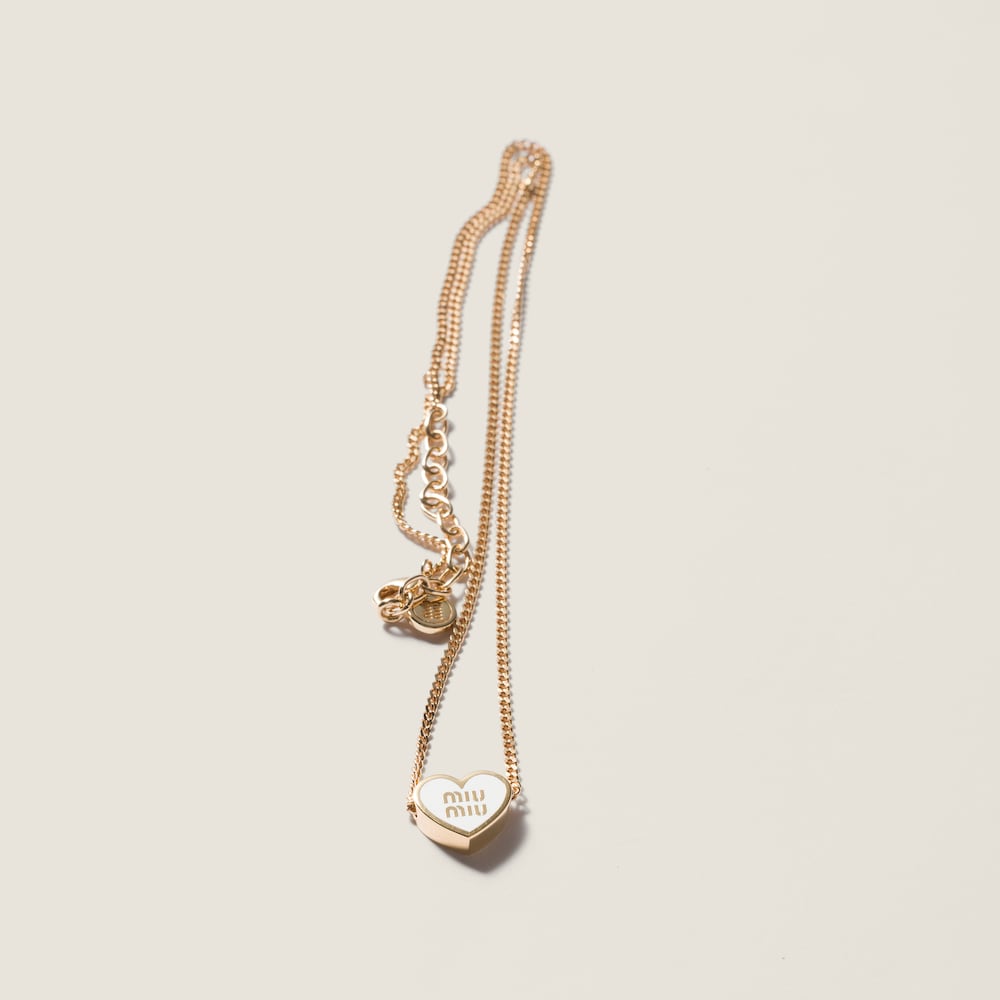Miu Miu Metal necklace Gold / White