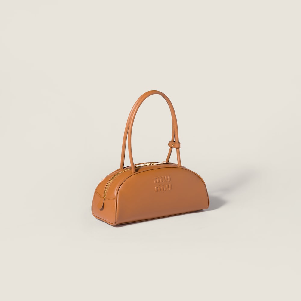 Miu Miu Beau leather bag Cognac