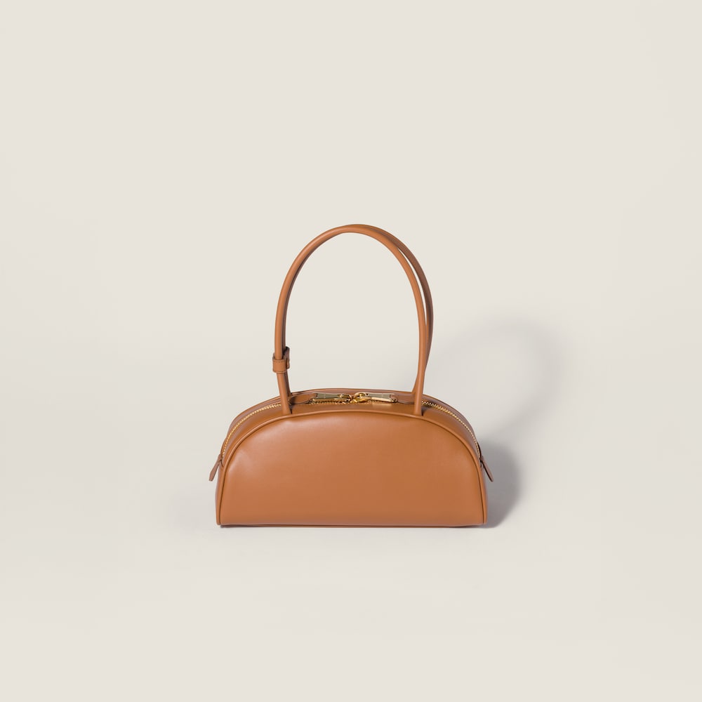 Miu Miu Beau leather bag Cognac