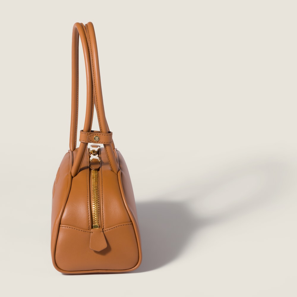 Miu Miu Beau leather bag Cognac