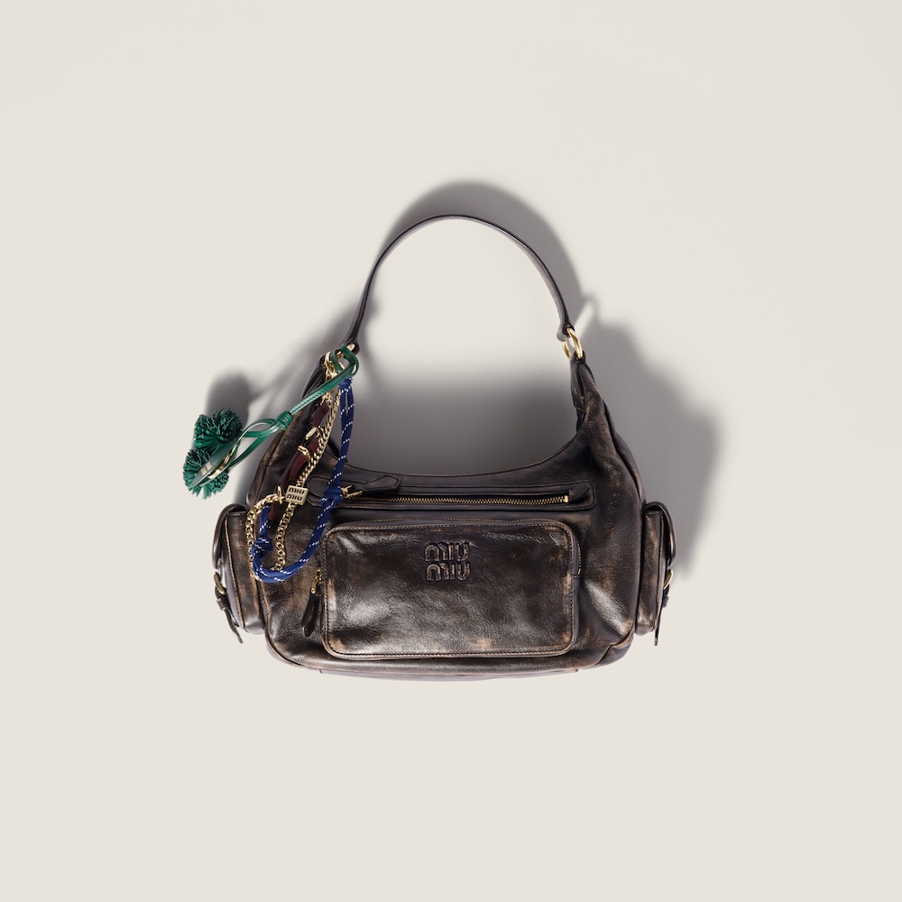 Miu Miu Pocket nappa leather bag Coffee