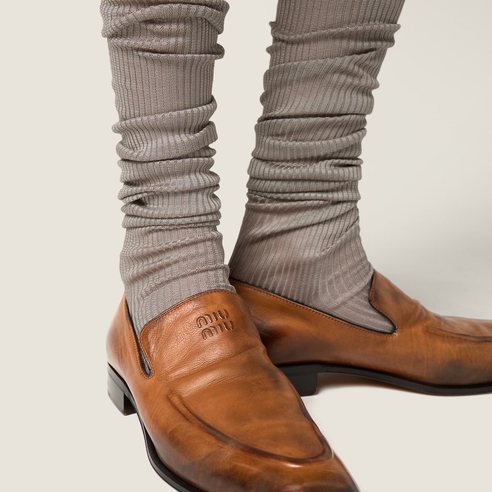 Miu Miu Leather loafers Cognac