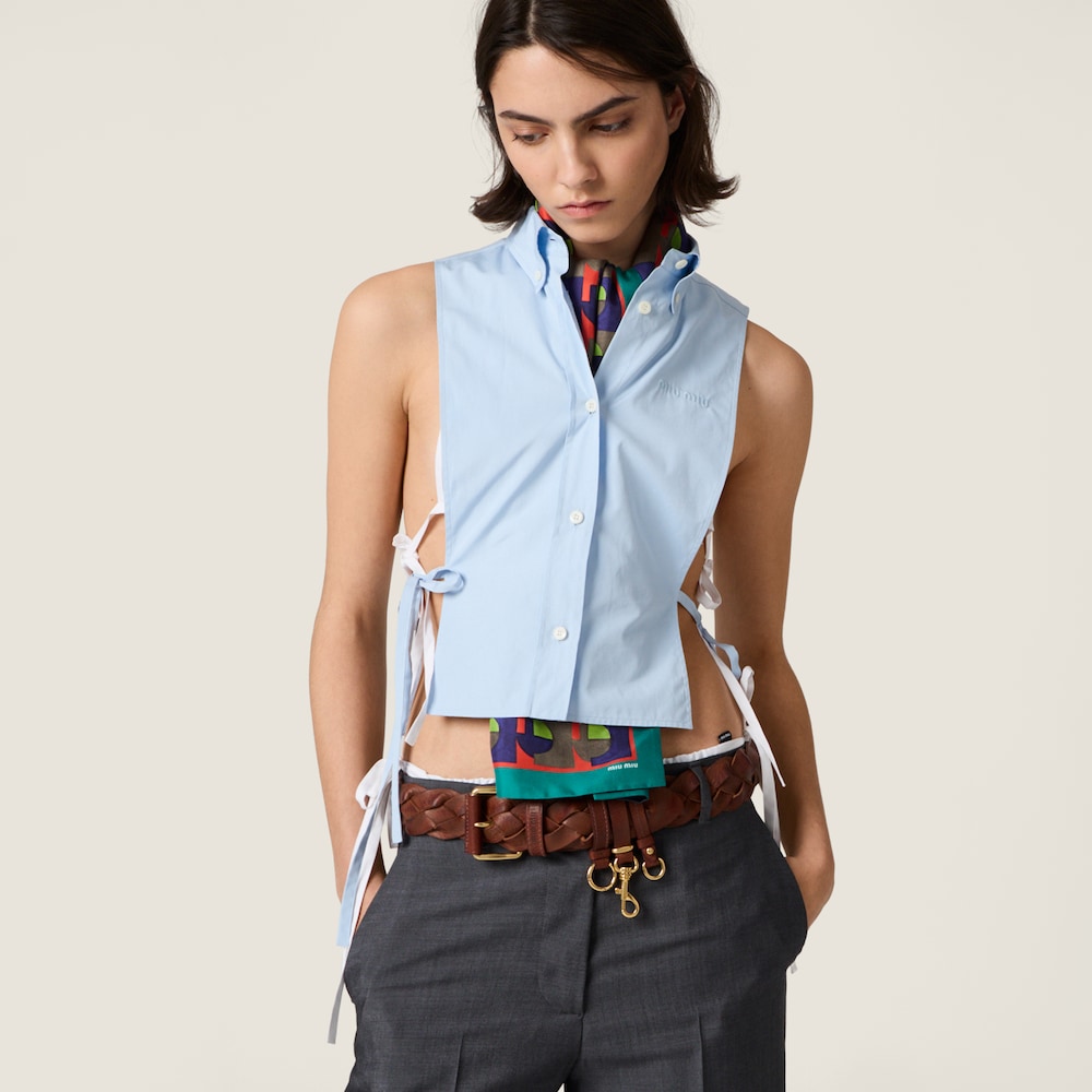 Miu Miu Poplin shirt Sapphire Blue