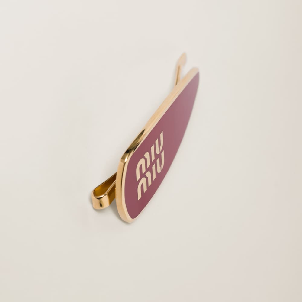 Miu Miu Enameled metal hair clip - Red