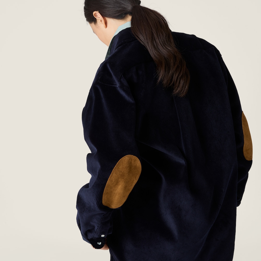 Miu Miu Corduroy and suede shirt Navy