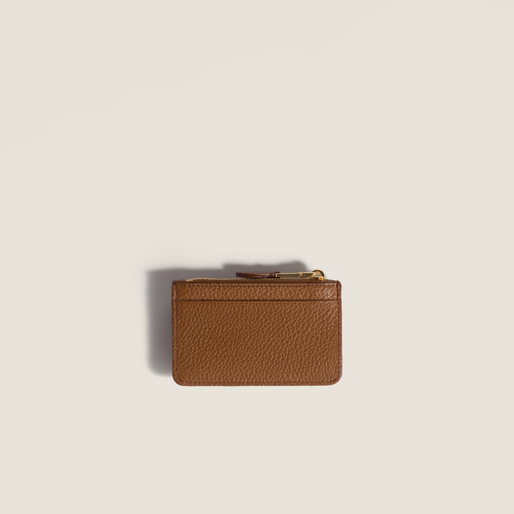 Miu Miu Leather card holder Cognac