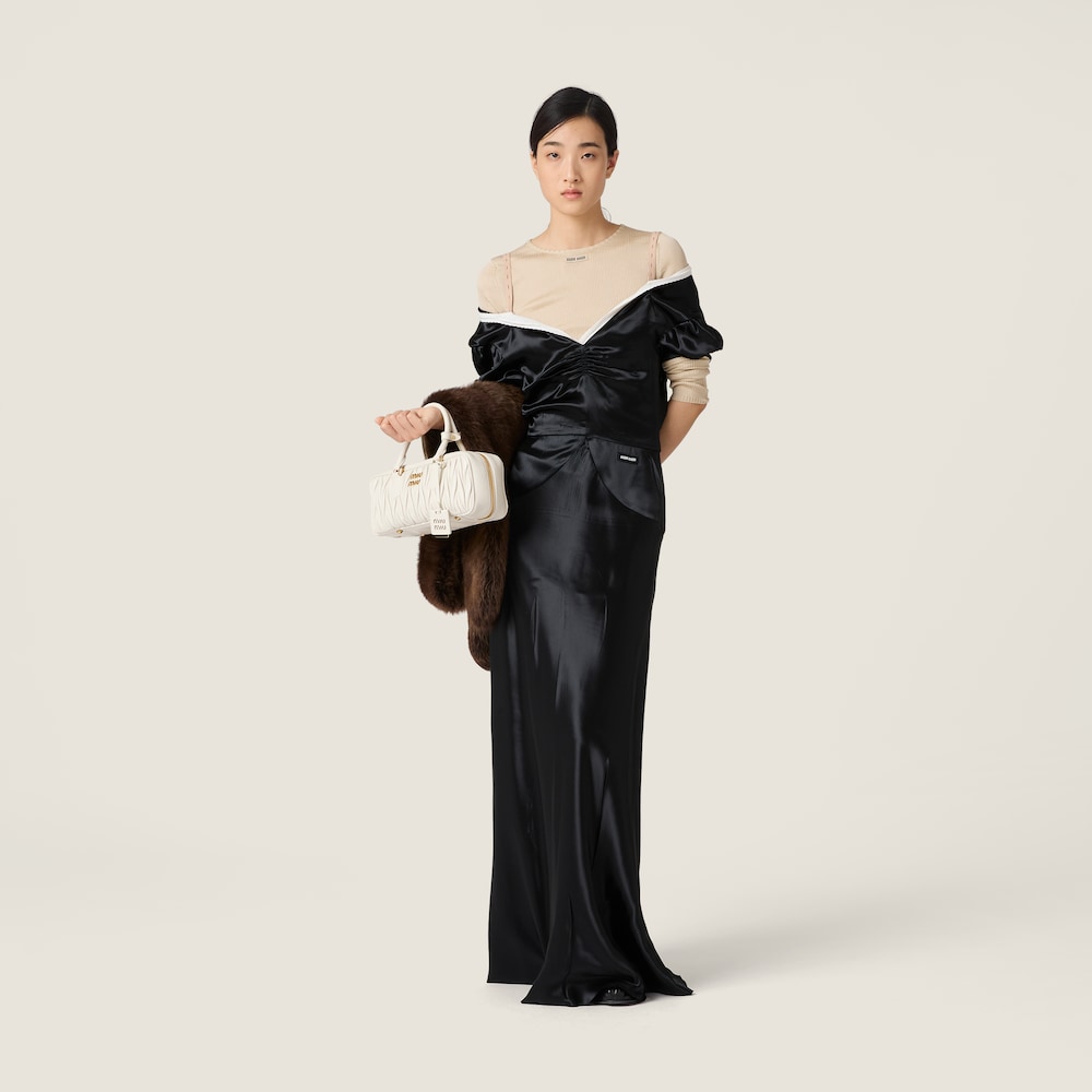 Miu Miu Long satin dress Black